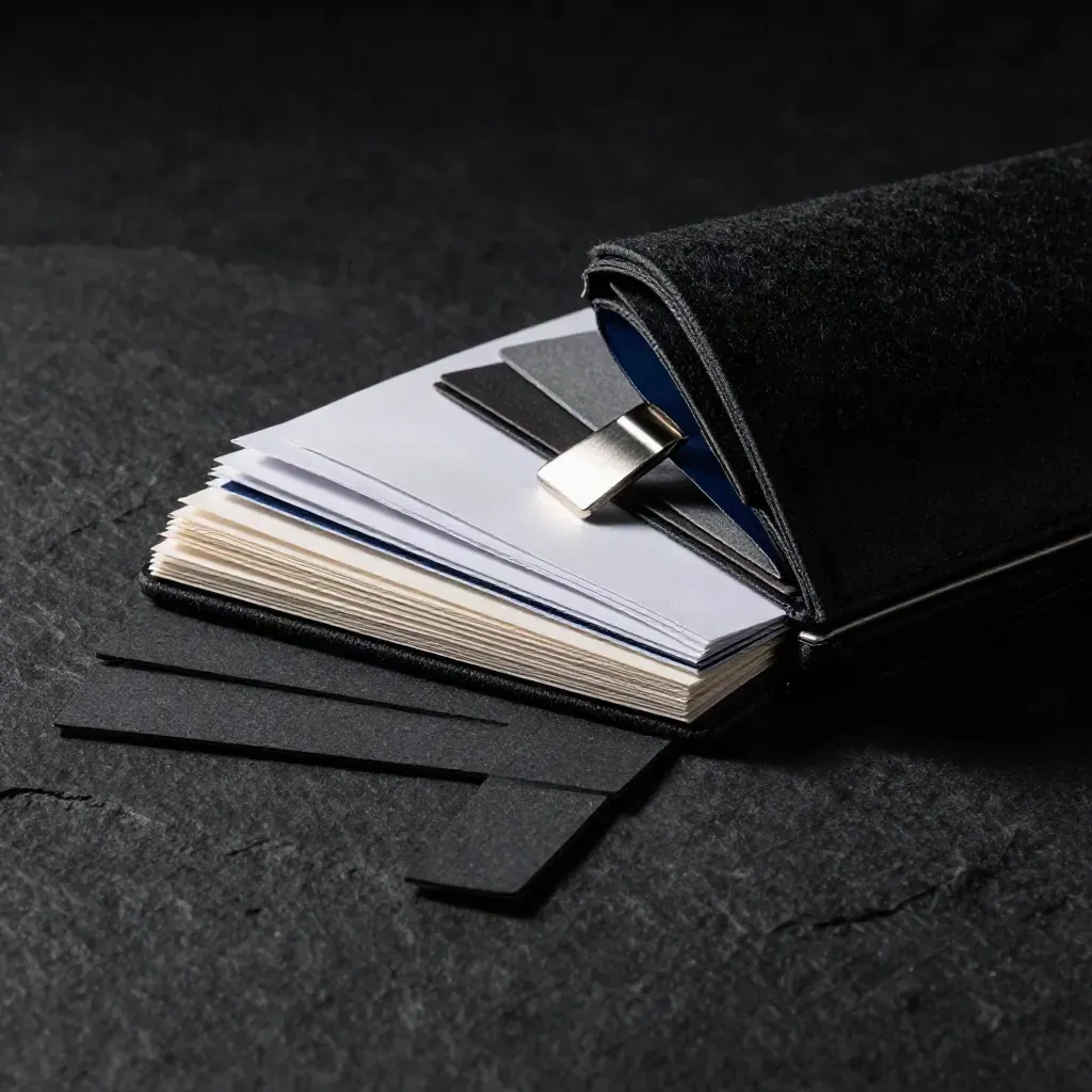 Extreme macro of an open funnel-fix session kit on black felt, lit dramatically.